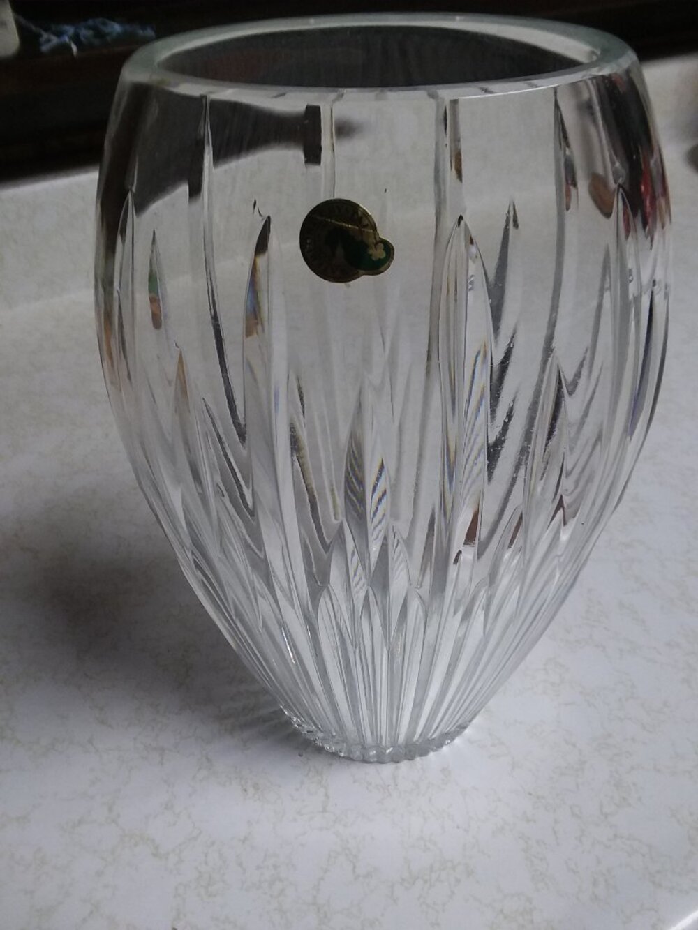 Rare Waterford Cut Lead Crystal Carina Vase Large 10" Tall with Stamp